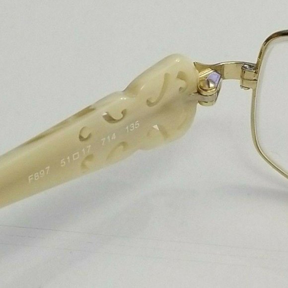 Fendi F897 Full Rim Gold Eyeglasses 51/17 135 Ital - Picture 7 of 9